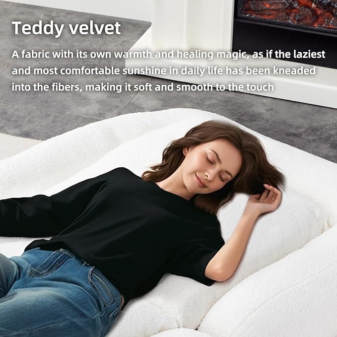 Beige Folding Sofa Chair - 5 Adjustable Positions for Comfort, Perfect Plush Lounge Chair for Gaming, Meditation, and Relaxing Moments!