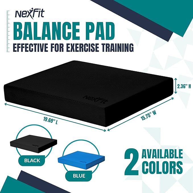 NexFit High-Density Balance Pad - Durable TPE Foam Balance Pad Physical Therapy, Foam Exercise Pad with Non-Slip Surface, Lightweight for Home & Gym Workouts, Core Strength & Balance Enhancement