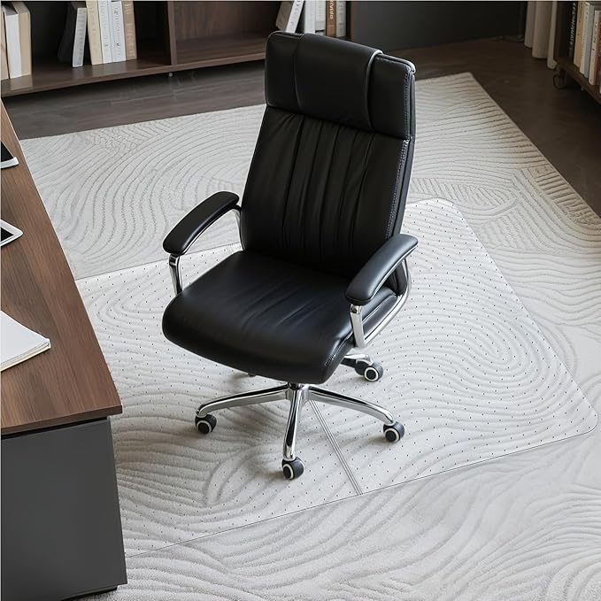 Office Chair Mat for Carpet, 36"x48" Computer Desk Floor Mat - PVC Plastic Rug Carpet Protector Mats for Gaming Chair Under Desk Pad for Rolling Chair, Desk Chair mat, Ship Flat
