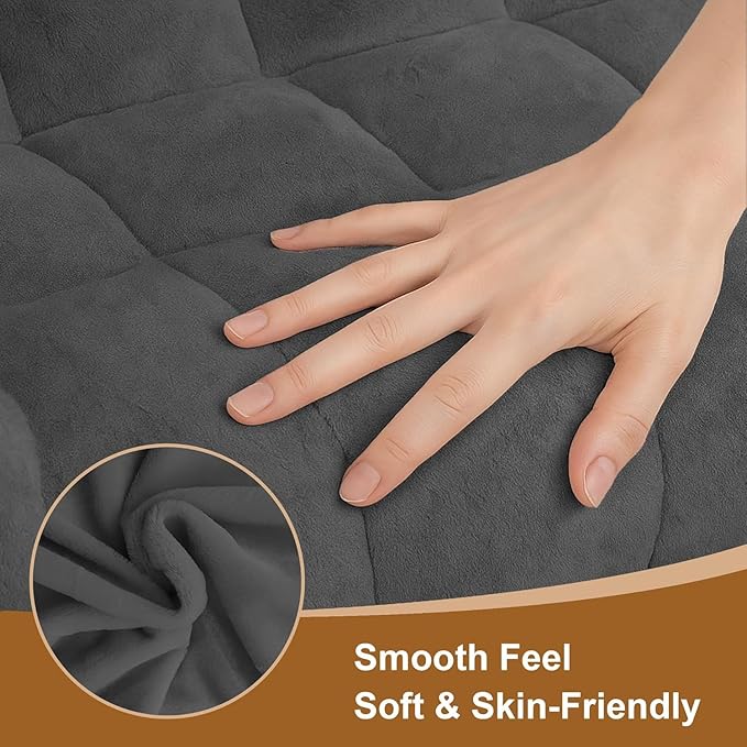 Bean Bag Chair, Giant Bean Bag Chairs for Adults Kids, Fluffy Loveseat Bean Bag Sofa with Armrest, Ultra Soft Love Seat Small Sofa Couch, Faux Fur Floor Chair for Living Room Bedroom, Grey