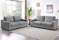 ELUCHANG 85" Modern Sofa Couches for Living Room, 3 Seater Natural Linen Sofa with Extra Deep Seats,Upholstered Cushion&Detachable Cover,Comfy Couch for Small Space,Apartment,Dark Grey,2PCS