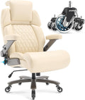 Big and Tall Office Chair 700lbs - Adjustable Headrest&Lumbar Support, 3D Flip Arms, Large Wheels &Heavy Duty Metal Base, Ergonomic High Back Computer Chair Desk Chair, Thick Padded Extra Wide Seat