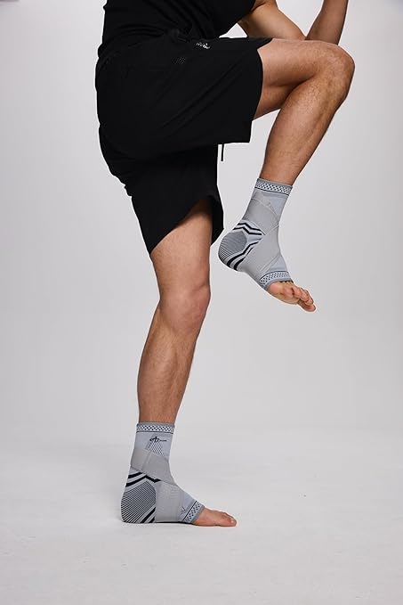 ABIRAM Ankle Brace for Women & Men, Ankle Compression Sleeve with Wrap, Foot Support Sleeve, Ankle Support for Sprained Ankle, Plantar Fasciitis Relief Socks, Achilles Tendonitis, Sports, XL