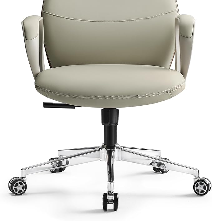 EUREKA ERGONOMIC Aric Executive Office Chair, High Back Computer Desk Chair with Lumbar Support, Premium PU Leather, Ergonomic Armrests, Height Adjustable Swivel Base (Beige)