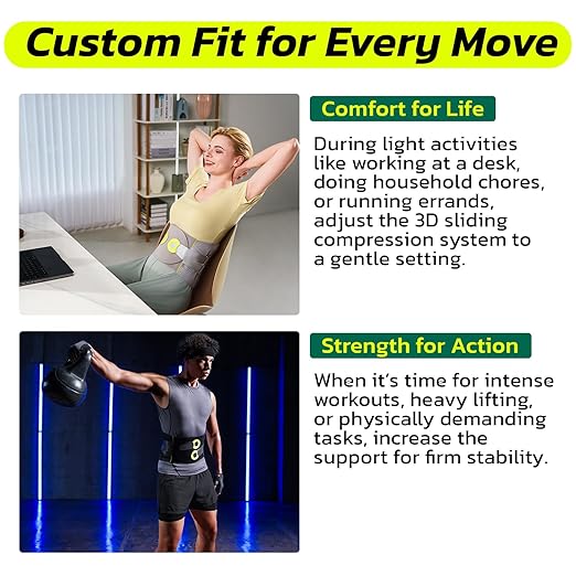 aoFIT Back Brace for Men Lower Back Pain Women Relief with 360-Degree Biochemical Hug Support without Suspenders Back Support Belt Soft Breathable Fabric Lumbar Support for Herniated Disc Sciatica M