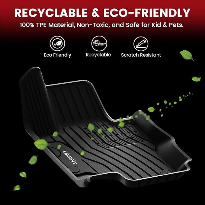 LASFIT Floor Mats for Mercedes Benz GLE SUV 2020-2026 350/450 / 450e / 580/53 AMG / 63 AMG S (Not Fit for Coupe), All Weather TPE Floor Liners Custom Fit GLE Car Mats, 1st & 2nd Row Set, Black