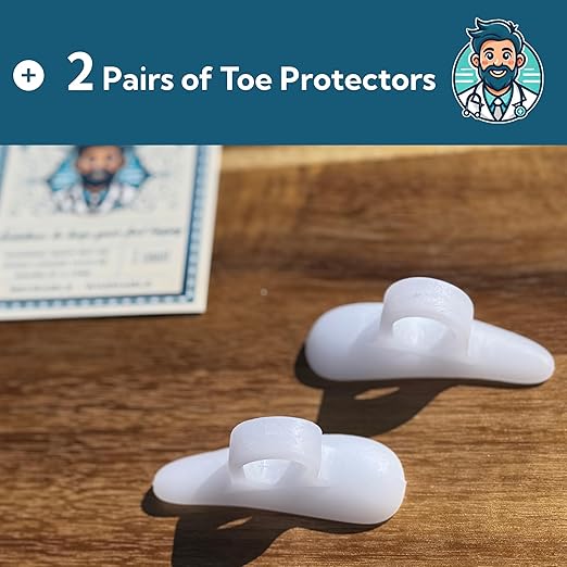 Dr. J's One Step Shop Hammertoe Relief Pads – Podiatrist Recommended Silicone Supports for Alignment and Offloading – 3 Pairs (6-Pack) Soft Gel Cushions for Mallet, Claw, and Bent Toes – Unisex Foot Support
