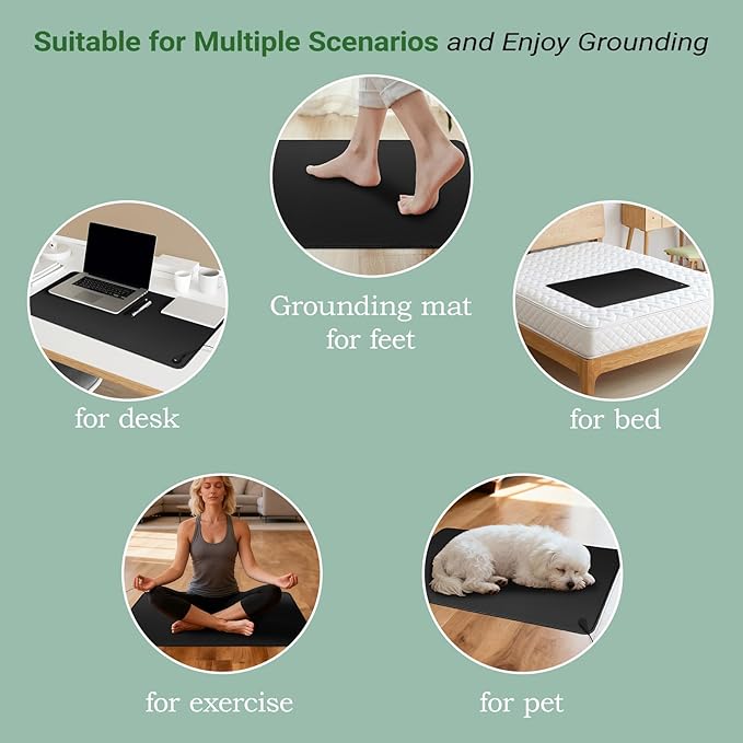 EOHELGRO Grounding Mat for Sleeping, Earth Mat Grounding Pad for Energy, Pain Relief, Inflammation, Feet and Back Pain(23.6" x 11.8")