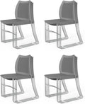 VINGLI Stacking Chairs Set of 12 Stackable Office Chairs with Metal Sled Base, Ergonomic Plastic Seat & Holes Back, Stacking Chairs for Waiting Room Break Room Banquet Guest, Grey