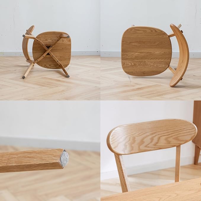 Hymus 100% Solid Oak Wood Dining Room Chairs - Practical Kitchen Chairs for Dining Room, Kitchen, Living Room (1, Natural)