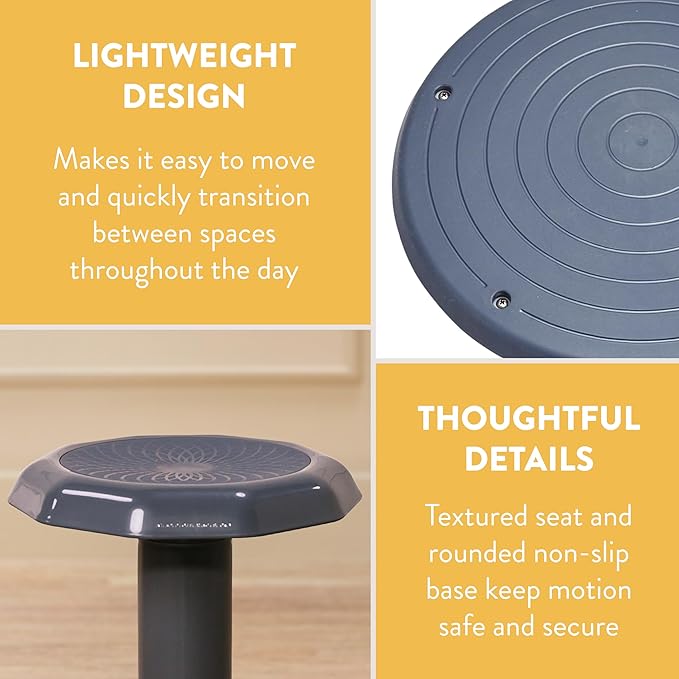 Wobble Stool, 20", Flexible Seating, Grey