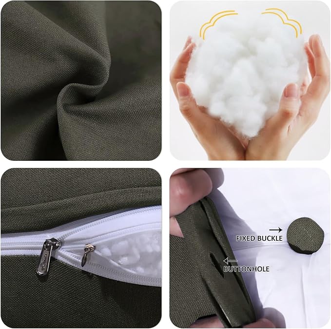 WOWMAX 80% Cotton & 20% Linen Blend Headboard Pillow – Full Size Reading Wedge Backrest for Bed, Handmade Firm Support Bolster Cushion with Removable Cover, Premium Bed Rest Pillow, Deep Gray