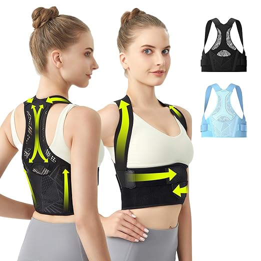 Posture Corrector for Women - Lightweight and Breathable Back Brace for Pain Relief, Rounded Shoulders and Hunchback, Compact & Portable with Fashionable Design, Invisible Under Clothes Black XL