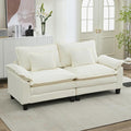 URRED Modular Sectional Sofa Comfy Cloud Couch, Modern Chenille Sofa Sleeper Deep Seat Couches with Ottoman/Pillows for Living Room (White, 82.6'')