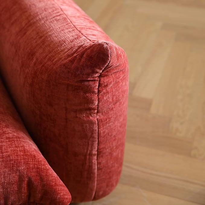 JACH Mid-Century Modern Comfy Loveseat Sofa, Chenille Couch Deep 2-Seats Couches with Thick Cushion, 77" Plush Sofas Furniture for Small Spaces Living Room Bedroom Office Apartment, Red