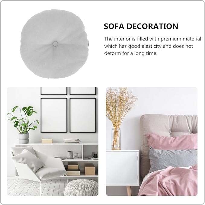 BESPORTBLE Meditation Floor Cushion for Adults, Small Light Gray Tatami Zafu Seat Pad, Soft Thick Floor Pillow for Yoga, Meditation, Living Room and Bedroom Seating