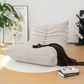High-end Togo Bean Bag Chair, Fireside Chair with Light Gray Suede Fabric Cover, Comfy & Soft Lazy Floor Lounge Sofa for Bedroom, Living Room, Office or Salon