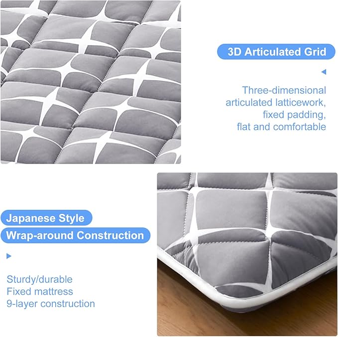 jzbearapt Premium Foam Japanese Floor Mattress Futon Mattress,100% High Density Comfortable Foam, Thicken Tatami Mat Sleeping Pad, Ideal for Comfort and Support, Queen (80" X 60")