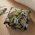 Vintage Floor Cushion Pouf, Round Tatami Meditation Seat Ottoman, Lazy Sofa Stool, Footrest for Living Room, Bedroom(Green)