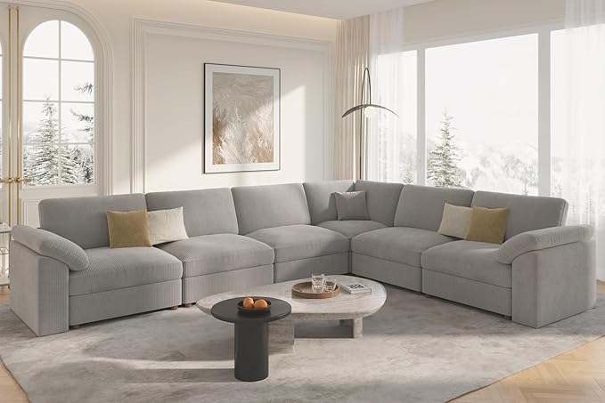 EASE MOOSE Oversized Sectional Modular Sofa,Large L Sectional Couch Wide Deep Seat Modular Cloud Couch,Removable Cover