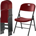 Amazing for less 4-Pack Heavy Duty Plastic Folding Chair, 450 lbs Capacity Foldable Chairs for Indoor Outdoor, Stackable Portable Seating for Party, Wedding, Patio, Backyard, Office (Red)