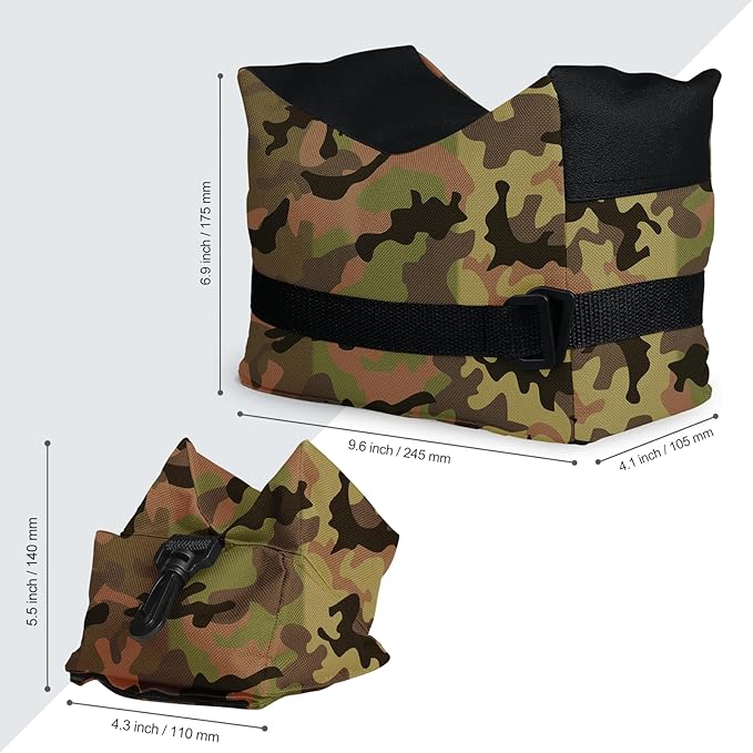 Twod Outdoor Shooting Rest Bags - Target Sports Bench Rest with Front & Rear Support SandBag Stand Holders for Gun Rifle Shooting Hunting Photography - Unfilled