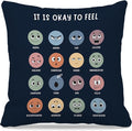 Nogrit Counseling Office Must Haves Throw Pillow Cover, Calming Corner, Mental Health Pillowcase Decor for Home Kids,Mental Health Counselor Gifts, Calming Corner Pillow Covers 18x18 Navy Blue
