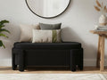 DM Furniture Black Storage Bench for Bedroom 47.25 in Modern Boucle Upholstered Ottoman with Storage Space for End of Bed/Living Room/Closet/Lounge/Window Corner, Black