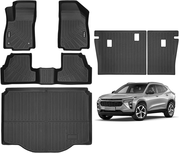 Naibeve Floor Mats for Chevy Trax 2014-2023-All Weather for Chevrolet Trax Floor Mats & Cargo Mat & Backrest Mats Waterproof Interior Accessories