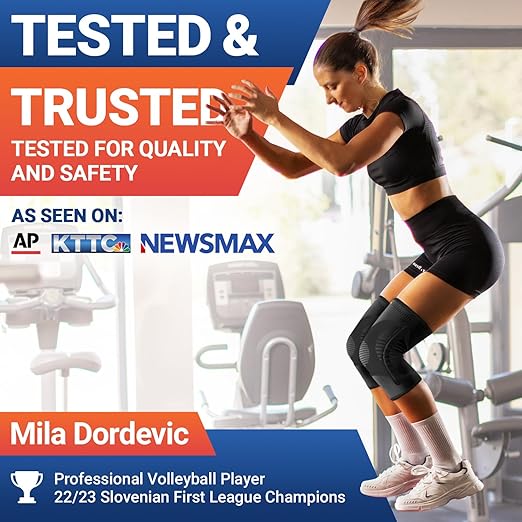 DR. BRACE ELITE Knee Brace with Size Stabilizer (2 Pack) Knee Brace for Women & Men, Workout, Sports, Daily Knee Compression Sleeve for Maximum Knee Pain Support & Fast Recovery (Pluto, Small)
