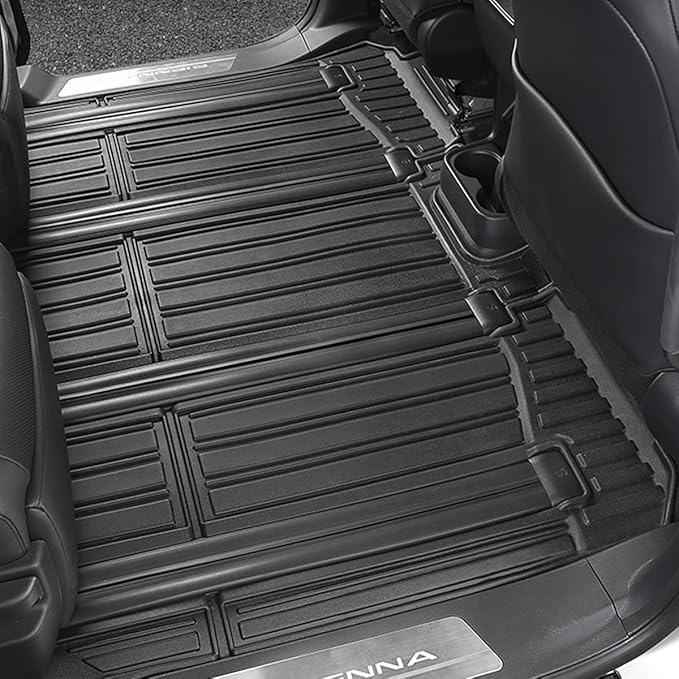 Compatible for 2021-2025 Toyota Sienna Floor mats & Cargo Liner All Weather car mats for 2025 2024 2023 2022 2021 Toyota Sienna Accessories (Only Fit 8 Passenger Model with Spare tire)
