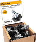 Mrosnail 36Pcs 1/4"-20 Adjustable Furniture Levelers, Leveling Feet Screw-in Chair With T-Nuts, Table Chair Leveler Glide for Furniture Leg Cupboard