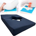 Gel Wheelchair Seat Cushion,Bed Sore Cushions for Butt,hemorrhoid Pillow,Sciatica,Back,Coccyx,Pressure Sore/Ulcer Pain Relief Butt Pillow,Ergonomic Chair Cushion, Anti-Slip&Washable Cover(Blue)