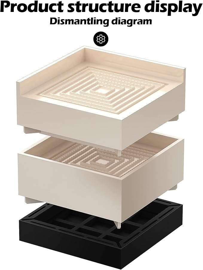 Furniture Risers, Tclouda Bed/Sofa/Desk/Table/Chair Leg/Fridge Lifts to 1.5, 3 and 4 in, Square Adjustable Risers Blocks for Extenders, Heavy Duty Supports Up to 1300 Lbs, 3 in-Apricot-Square