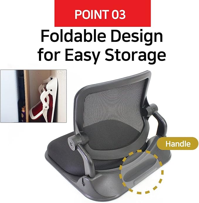 Patented Floor Chair with Back Support - Foldable Orthopedic Floor Chair for Adults/Children - Japanese Legless Seat for Meditation, TV, Pelvic Adjustment - Recliner with Back Support (Gray)