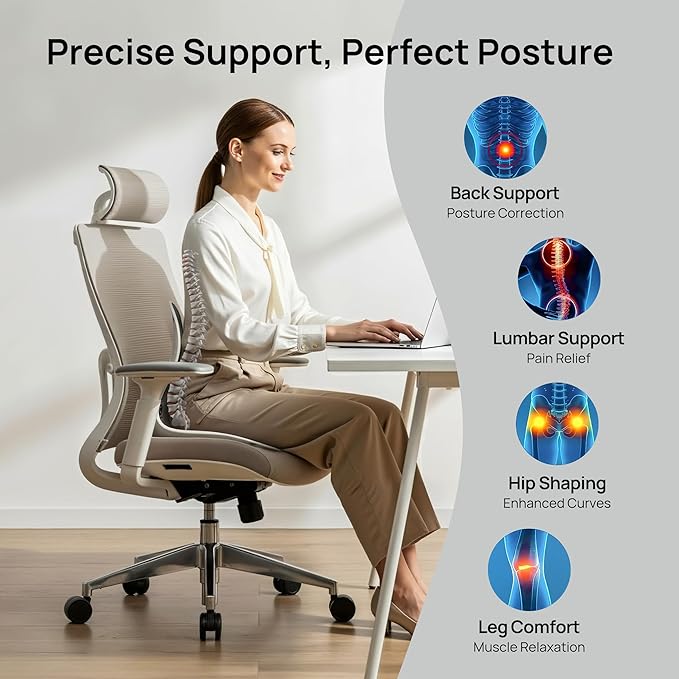 CabSupport Lumbar Support for Office Chair M5 – Ergonomic Support Seat for Posture Correction and Lower Back Pain Relief – Portable, Washable Pads for Office, Home, Car & Floor Sitting