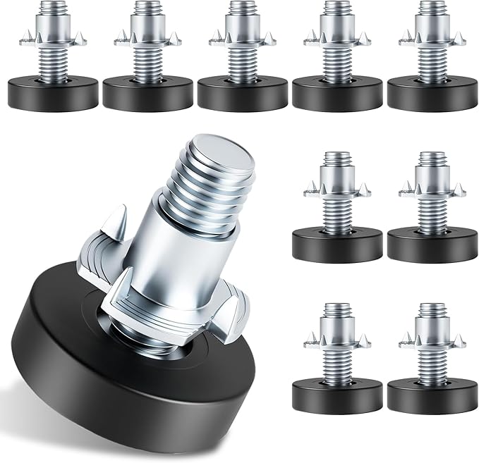 lenpestia 1/4" Thread Furniture Feet Levelers, 12 PCS Adjustable Feet Levelers, Adjustable Furniture Levelers with T-Nuts for Table, Chair, Furniture Legs