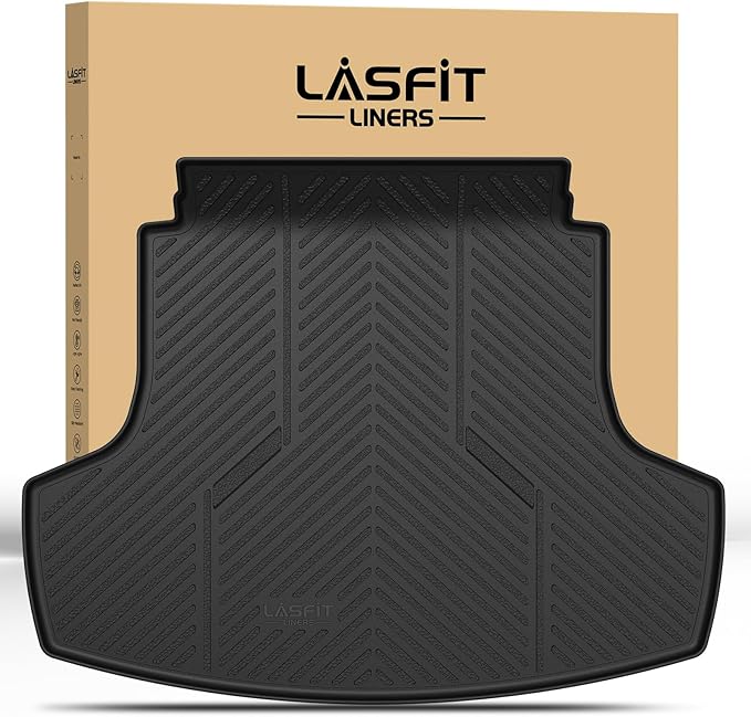 LASFIT Cargo Mat for Hyundai Sonata 2026 2025 2024 2023 2022 2021 2020 / Kia K5 2021-2025, All Weather TPE Custom Fit Car Trunk Mats Cargo Liners Accessoires, Black