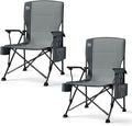 TIMBER RIDGE Oversized Folding Camping Chair High Back Heavy Duty for Adults Support up to 500lbs with Cup Holder, Side Pocket Cooler Bag 2 Pack