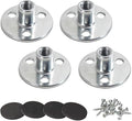 AORYVIC 5/16'' Round Base Screw-in T-Nuts Furniture Sofa Hardware with Screw and Rubber Pad Set of 4