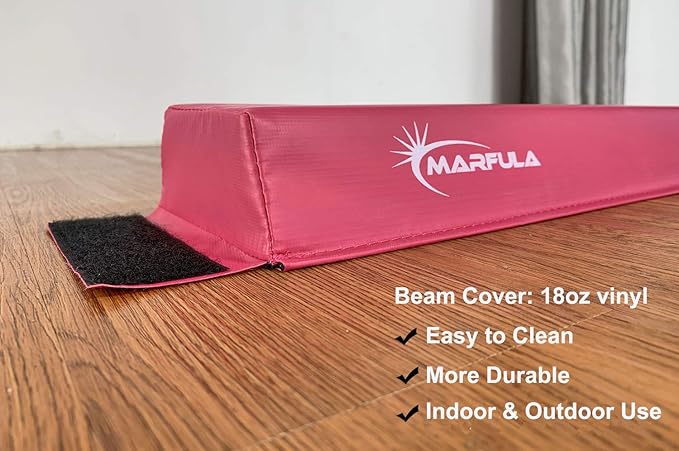 MARFULA Balance Beam - Folding Floor Gymnastics Equipment for Kids, Non Slip Base - 6 FT to 10 FT for Home Gym Use