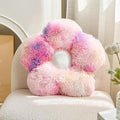 Faux Fur Pillow,Flower Shaped Throw Pillow Butt Cushion Flower Floor Pillow,Seating Cushion,Cute Room Decor & Plush Pillow for Bedroom Sofa Chair (Multi-Color, 19.7 Inches)