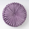vctops Purple Velvet Seat Cushions Round Floor Pillows Thicken Chair Cushions Pleated Chair Pads Seat Pad Throw Pillows for Bedroom Living Room (Light Purple,Diameter 15")