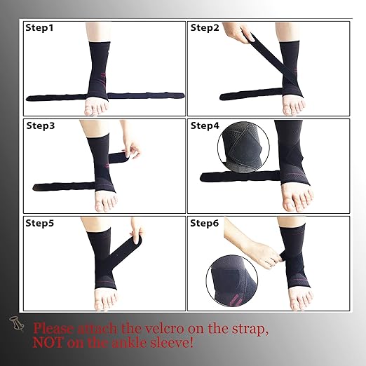 ABIRAM Ankle Brace for Women & Men, Ankle Compression Sleeve, Foot Sleeve with Wrap, Ankle Support, Foot Brace for Sprained Foot & Arch, Plantar Fasciitis Relief Socks, Achilles Tendonitis