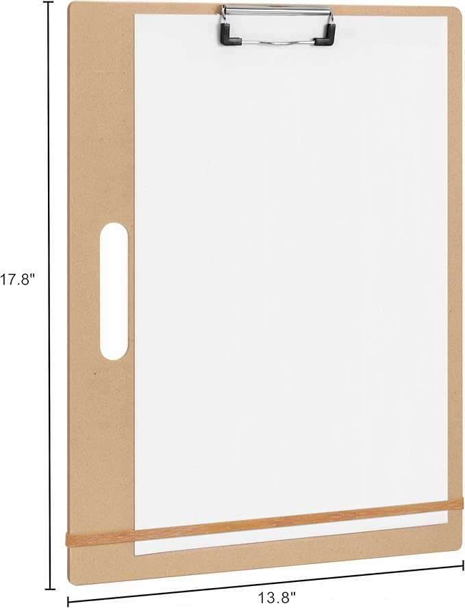 TX liteart Drawing Board - 14" x 17.8" Sketch Board with Handle for Drafting Art - Portable Clipboard for Class or Studio Fit in Artists Tote