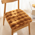 Square Faux Fur Seat Cushion, Faux Rabbit Fleece Chair Pad, Winter Thick Plush Cushions for Dining Chairs, Comfy Lazy Sofa Office Floor Pillow, Cute Bedroom Decor(Brown,2pc/15.8×15.8inches)