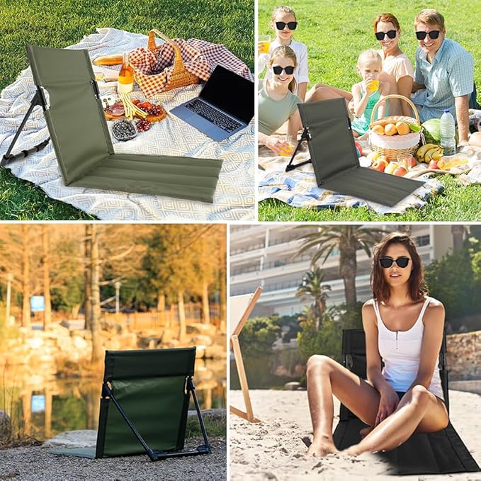 JQlabeit Ultra-Light Folding Camping Chair with Backrest,Outdoors Relaxing Floor Seat for SwimmingPool Beach Lawn Picnic Road Trips