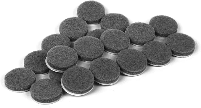 Slipstick Premium Wool Felt Furniture Pads/Small Chair Feet Floor Protectors (3/4 Inch Round) Includes 20 Heavy-Duty Felt Pads with Self Stick Adhesive, Gray, CB111