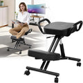 Ergonomic Kneeling Chair Height-Adjustable 22.4-26.3 in Postures Chairs with Lockable Wheels and Armrests Knee Chairs can Hold Up to 220 Lbs Kneeling Ergonomic Chair for Desk Home Meditation,Black