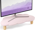 AFOOYO Monitor Stand Riser,Cloud Shape Wood Computer Monitor Stand, Monitor Stand Riser, Multi-Purpose Desktop Organizer Riser for Computer,Laptop,Printer,TV,Purple, Black